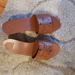 Tory Burch Wood Wedge Slides